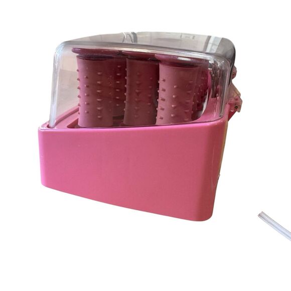 Vintage Richard Caruso Flexirolls Hot Rollers Curlers 20 Rollers & 17 Clips Pink - Picture 5 of 14